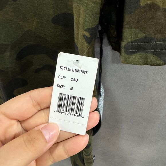 Camo Short Sleeve Hoodie Womens Medium Brooklyn‎ Cloth Green Pullover Streetwear - Picture 4 of 13